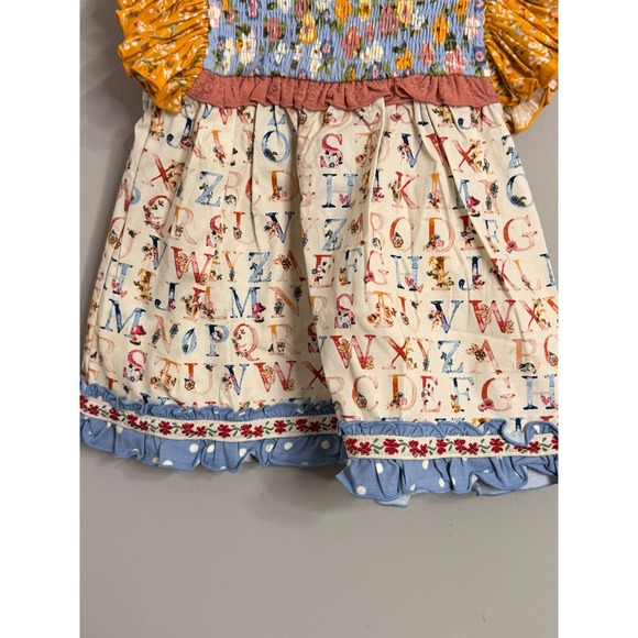 Matilda Jane Alphabet Floral Smocked Ruffle Girls Size 2 - Picture 2 of 4